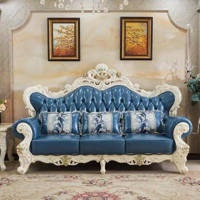 Living room Sofa Chesterfield 3-Seater Couch Wood Three-seater Chesterfield