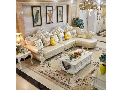 Classic Corner sofa Couch Upholstery Leather Sofa Sofa Baroque Chesterfield
