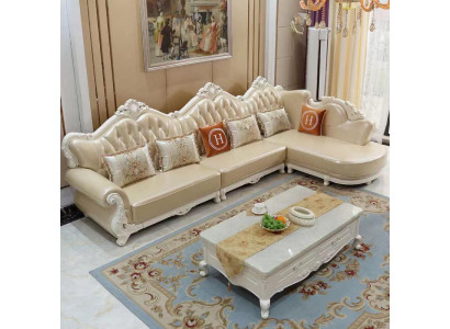 Classic s Corner sofa L-shape Living landscape Sofa Couch Upholstery Corner Wood Leather