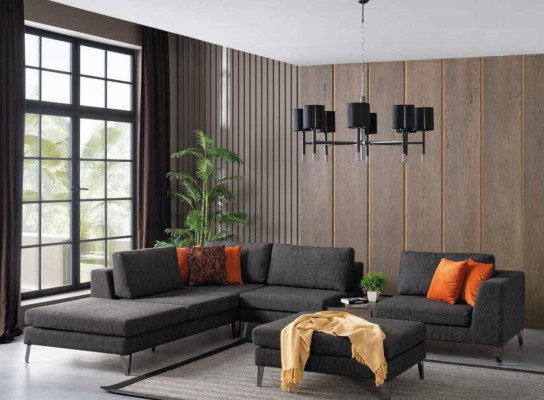 Luxury Living room Corner sofa L-shape Sofas Stool Sofa Fabric Modern Design Style new