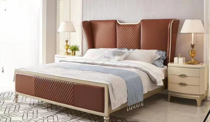 Luxury Bed Braun Beds Bed frame e Double Modern Double bed Bedroom new