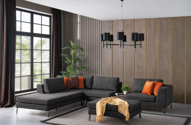 Luxury Living room Corner sofa L-shape Sofas Stool Sofa Fabric Modern Design Style new