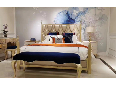 Design Bedroom Bed Luxury Double Beds Wood Modern Upholstery Furniture 180x200cm