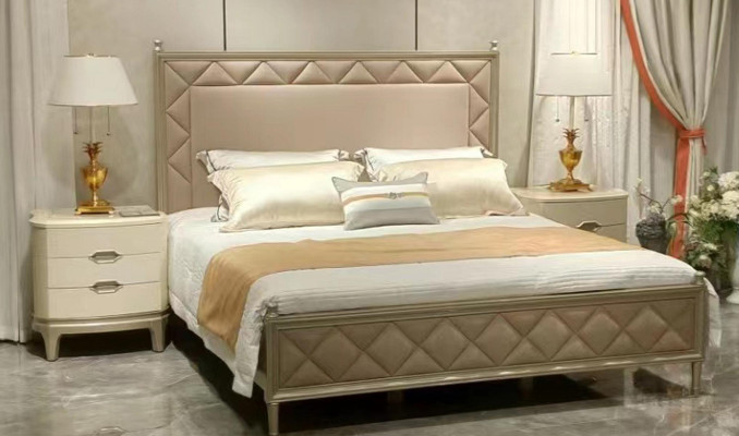 Bedroom Bed Upholstery Design Furniture Luxury Double Beige Beds Leather