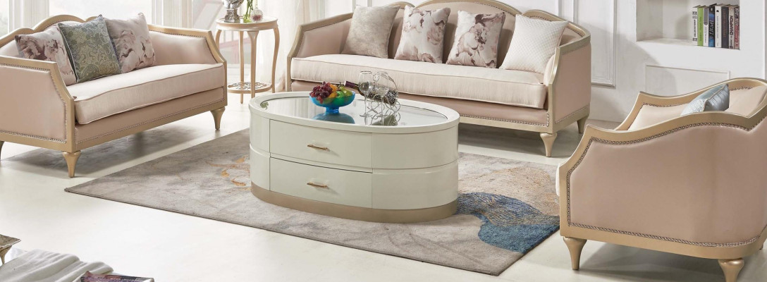 Cream Coffee table Oval Living room Table Glass table Coffee tables Furniture