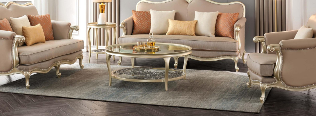 Luxury Coffee table Round Table Hotel Furniture Furnishings Tables Gold