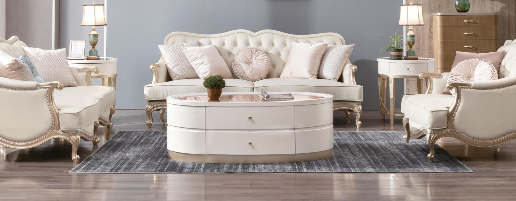 Coffee table with drawers Oval Table Living room Wood Coffee tables