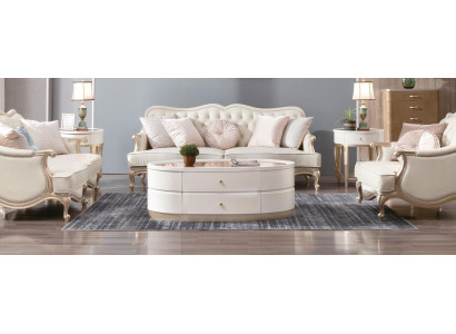 Coffee table with drawers Oval Table Living room Wood Coffee tables