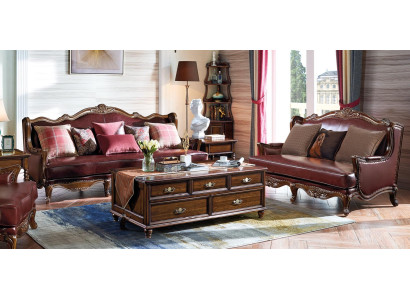 Empire USA Furniture Antique Style Leather Sofa 3+2 Seater Sofa set Sofa