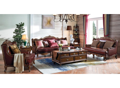 Sofa set 3+2+1 Seater Sofa Seat Suite Colonial Furniture Brown