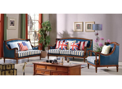 American Sofa Set Leather Sofa Couch Upholstery 321 Seater Wood Empire Furniture