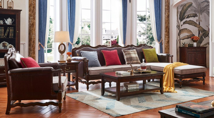 Amerika Furniture 1800 Style Colonial Style Living room Furniture Sofa set