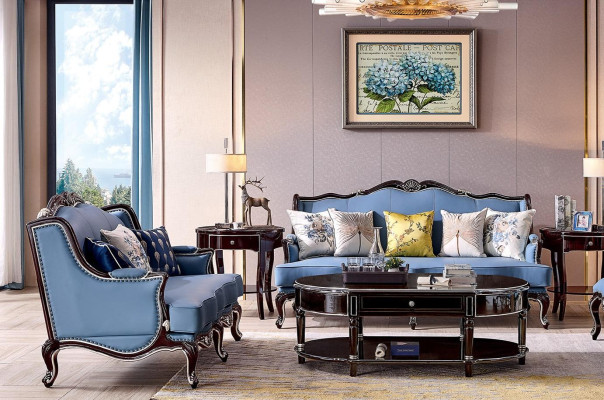 Classic Chesterfield Couch 3+2 Seater Sofa Couches Blue e Sofas