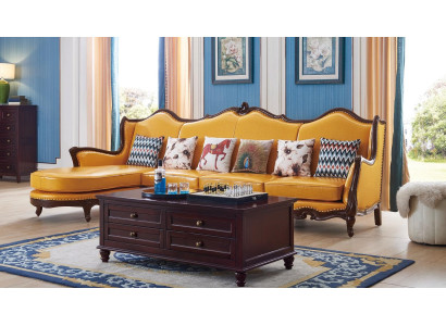 Classic Corner sofa Yellow Empire Couch Sofa Leather sofa Sofas Couches