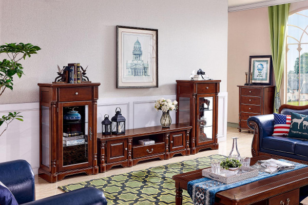 Classic Wardrobe 2x showcases TV cabinet wall units lowboard new 3 pieces. set