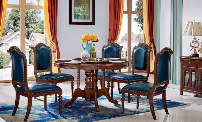 Complete Set Dining table 6 Chairs Dining room Set Ess Group Wood 7pcs