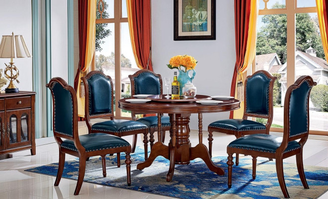 Tables Round Furniture Dining room Dining table Luxury Round Table Solid Wood