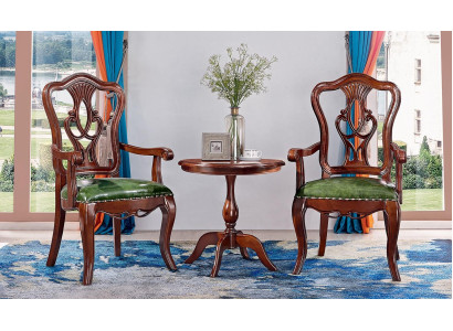 Designer Chair Armrests Living room 2x Chairs Wood Group Suite