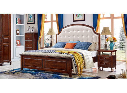 Luxury Set 3-piece Bed 2 Bedside tables Bedroom Beds Wood Bed frame