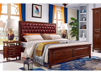 Double bed Bedroom Wood Upholstery Bed Frame Furniture Design Baroque