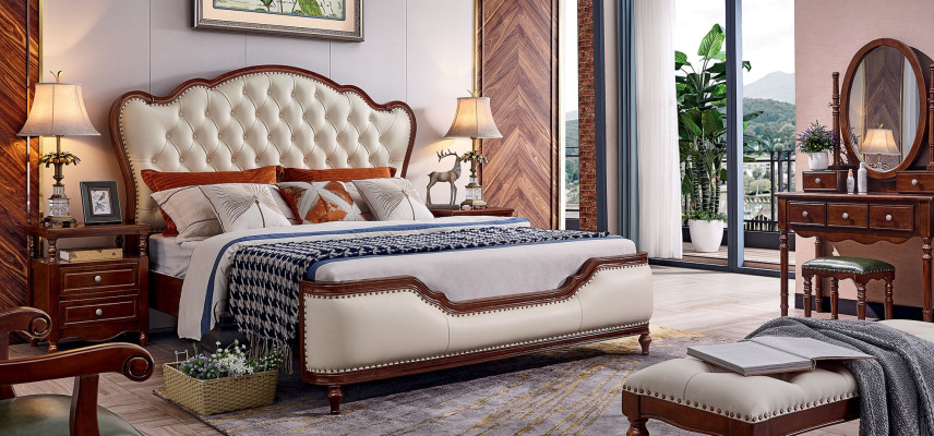 Bedroom Bed 180x200 2x Bedside tables 3-piece bedroom set luxury