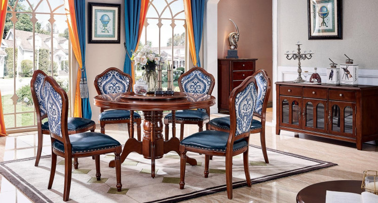 Dining room Round Tables Dining table Design Table Furniture Solid wood Luxury
