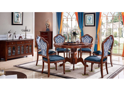 Complete Set Dining room Group Wood Chairs Dining Set Luxury Furniture 6