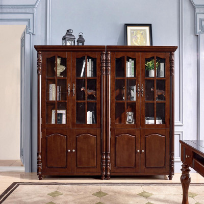 Bookshelf Display Cabinets Wardrobe Shelf Wood Wardrobe Bookcase Furniture 2pcs