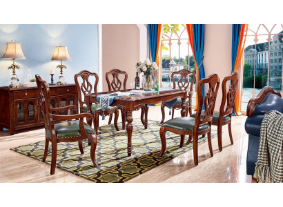 Complete Set 6 Chairs Dining room Group Wood Chair Luxury Furniture Baroque