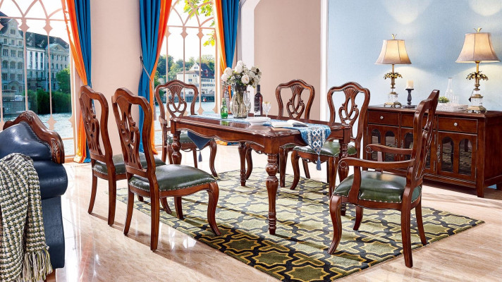 Table Dining table Design Furniture Dining room Wooden table luxury country house style