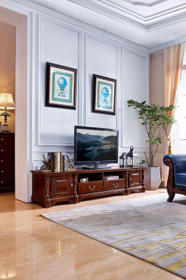 Lowboard Wardrobe TV cabinet Living room tv Wood Furniture Wardrobe Classic