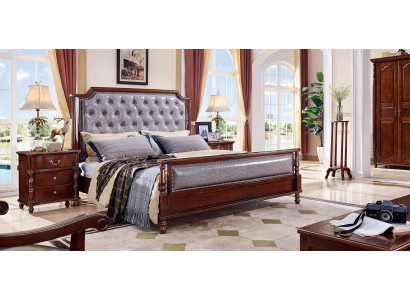 Bedroom Bed Bedside table Beds Wood Group Double Design Set 3pcs.