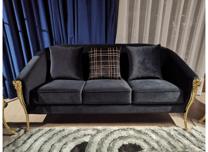 Three Seater Couch Upholstery Furniture Velvet Luxury Furnishings Fabric Couches