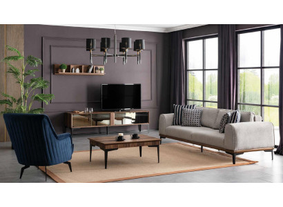 Group luxury sofa set sofa 3 seat armchair coffee table TV cabinet three seater fabric