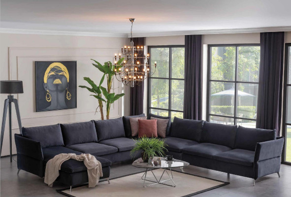 Living room Corner sofa U-shape Sofa Sofas Modern Fabric Design Luxury new