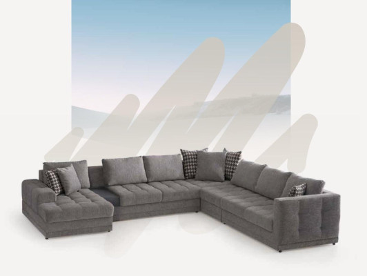 Luxury Corner sofa U-shape Large Living landscape Sofa Fabric Sofas Modern