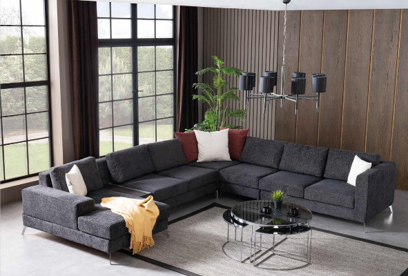 Luxury Corner sofa U-shape Sofa Sofas Living room Modern Fabric Design Furniture