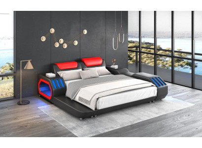 Luxury Led Beds Illuminated Bedroom Bed Leather Bed 180x200 Furniture