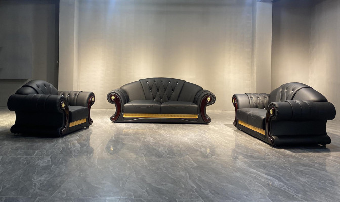 Leather sofa 3 pieces. Set Suite Sofa Couch Group Sets Living room