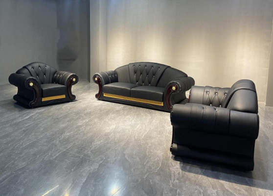 Leather sofa 3 pieces. Set Suite Sofa Couch Group Sets Living room