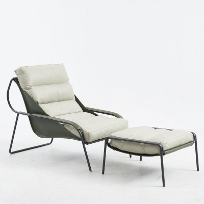 Relax lounger armchair furniture 2 pieces. Furnishings Set Footstool Chair Backrest