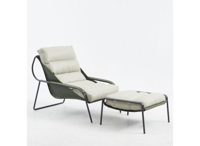 Relax lounger armchair furniture 2 pieces. Furnishings Set Footstool Chair Backrest