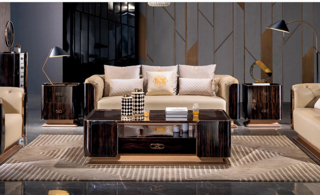 Complete Set Sofa set 3+2+1 Seater Coffee table Designer Living landscape