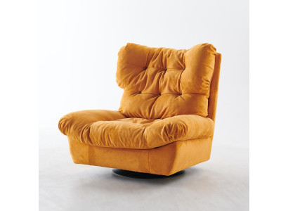 Design Armchair Rotatable 1-Seater Yellow Padded Ears Padding Pack of 1