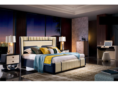 Design Bedroom 5 pcs. Room Suite Complete Set Bed Bedside table