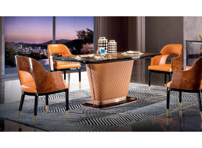 Dining table Suite Seat cushions Group Armchair Chair 4x Chairs Table