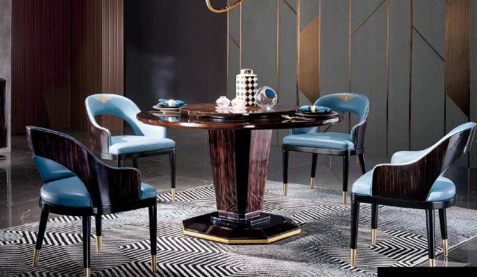 Design Furniture Dining room Suite Round Dining table + 4 Chairs Table Set