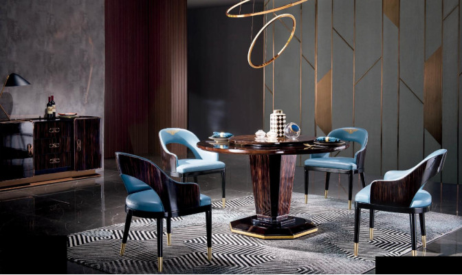Design Furniture Dining room Suite Round Dining table + 4 Chairs Table Set