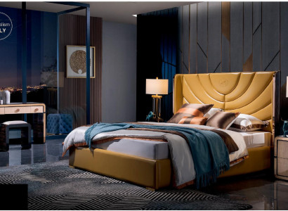 Bed + 2x Bedside tables 3 pieces. Bedroom Set Italian Furniture Style Modern