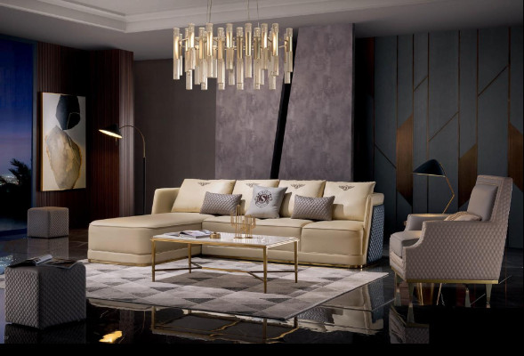 Sofa L-shape Leather Sofa Couch Living landscape Suite Design Modern